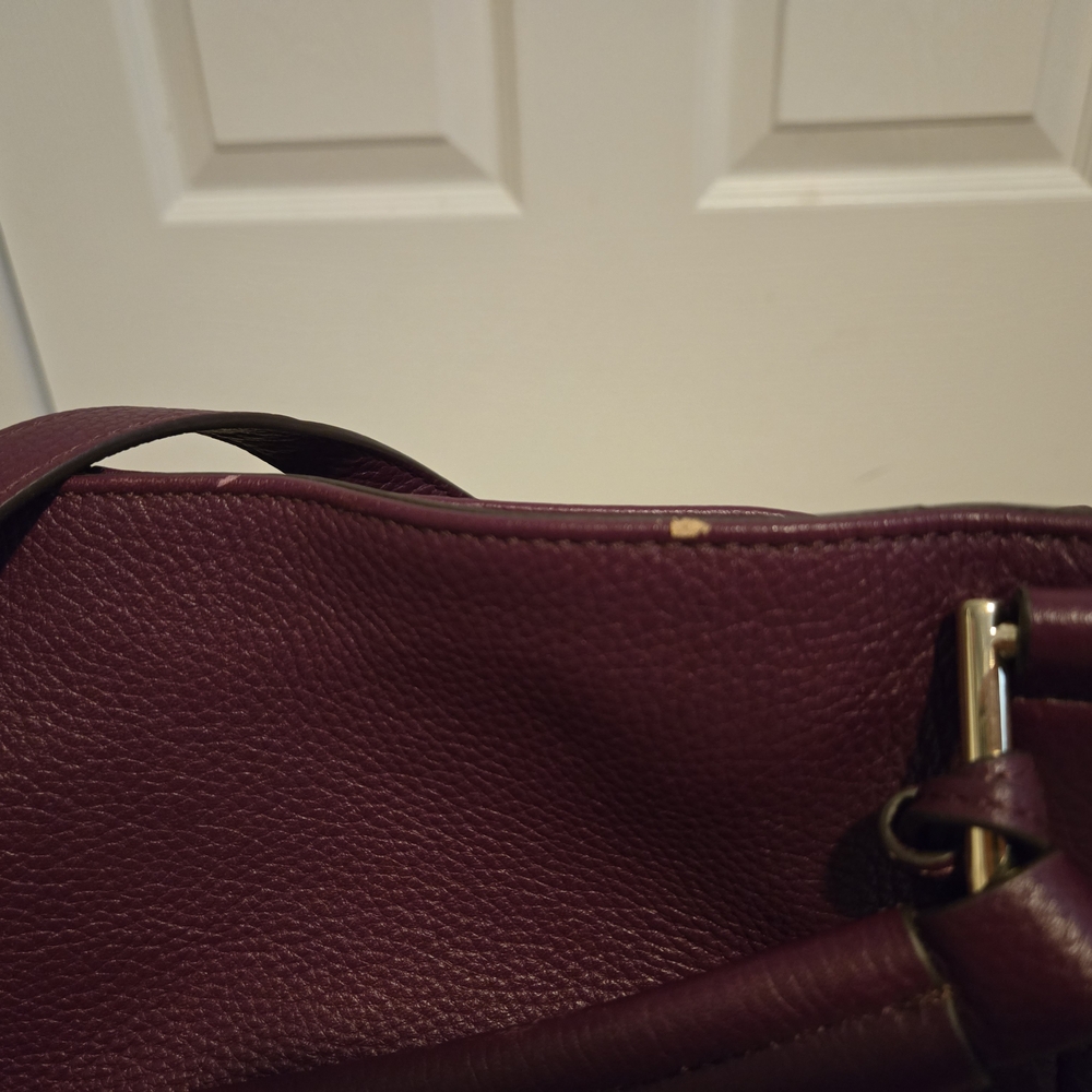 ❤️👜❤️G.I.L.I. Roma Large Pebbled Leather Tote in Deep Plum❤️👜❤️ - Picture 14 of 16